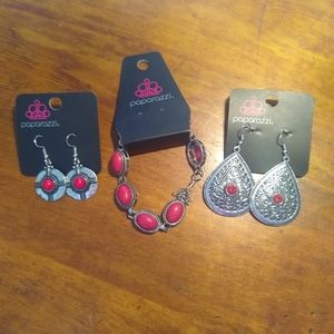 Paparazzi jewelry lot red
